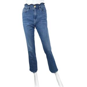 FRAME Scalloped Straight Leg Starwood Jeans Size 26 D0464